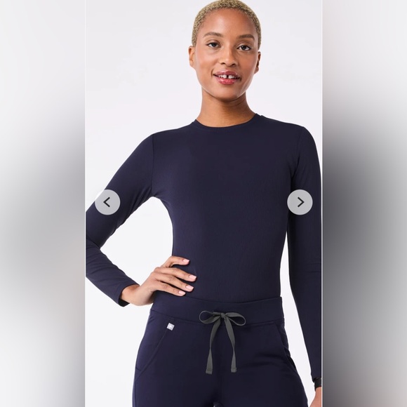 Figs Ribbed Longsleeve Underscrub Size M Navy Color - Picture 1 of 9